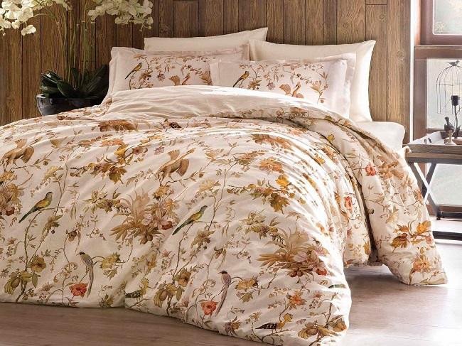 Постельное белье из сатина TAC DELUX PREMIUM DIGITAL JACOBI бежевое евро