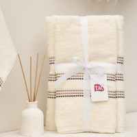 Набор полотенец махровых TAC ELEGANCE KREM кремовый 50х90, 70х140