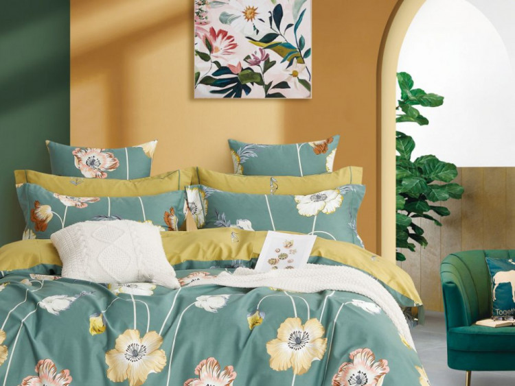 Постельное белье из сатина ASABELLA 1846-6 50х70 (2шт) и 70х70 (2шт) евро