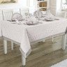 Скатерть с салфетками жаккардовая с гипюром KARNA KDK белая 160x300