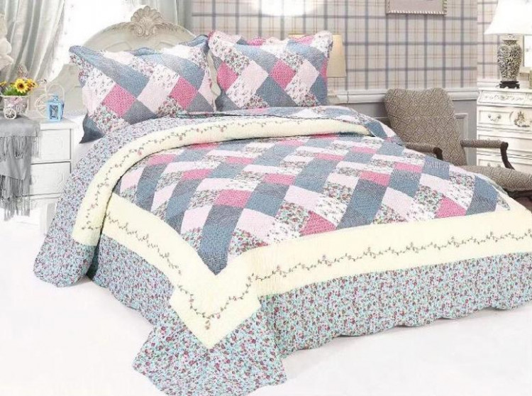 Покрывало хлопковое с наволочками TANGO PATCHWORK PW-173 230х250