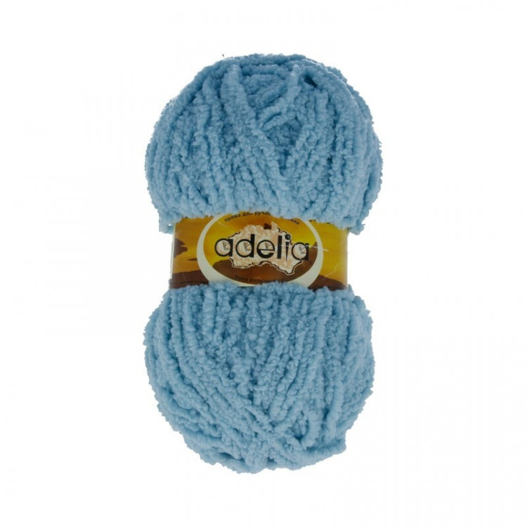 Пряжа ADELIA SOFIA №23 голубая 100% полиэстер, 10 шт х 50 гр, 90 м +/- 6 м