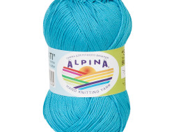 Пряжа ALPINA SATI №115 ярко-голубая 100% мерсеризованный хлопок 10 шт х 50 гр, 170 м +/- 10 м