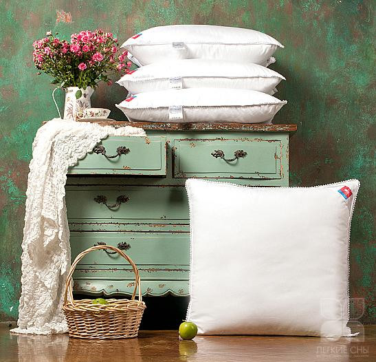 Подушка пуховая в твиле Легкие Сны ВДОХНОВЕНИЕ 50х68 упругая