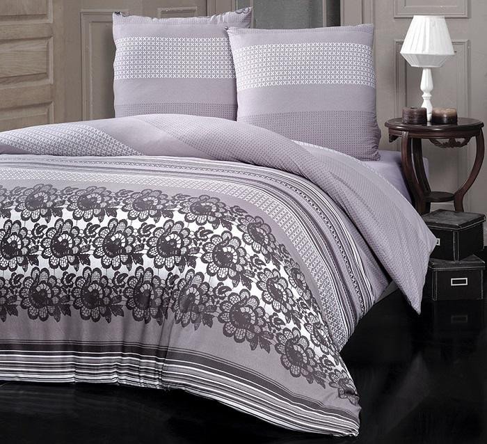 Постельное белье трикотажное с простыней на резинке KARNA FIESTA 1,5-спальное