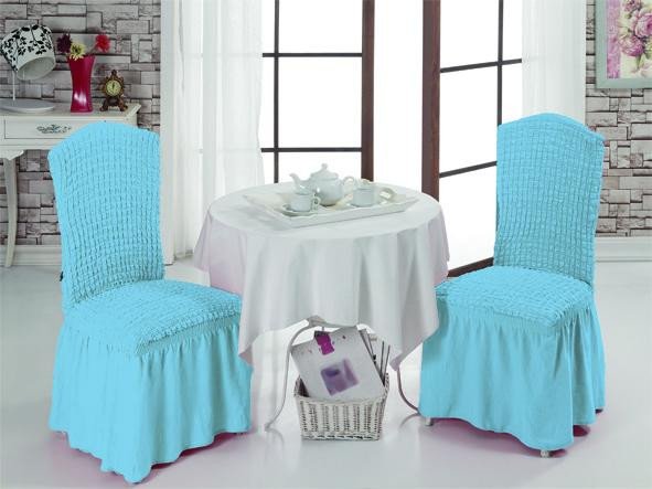 Набор чехлов на стулья KARNA бирюзовый (2шт)