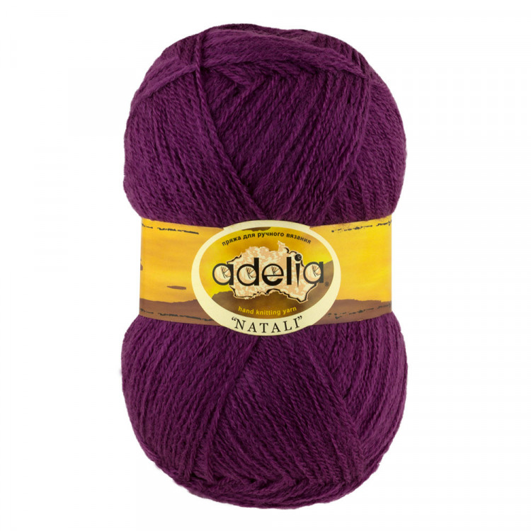 Пряжа ADELIA NATALI №32 темно-сиреневая 100% акрил, 10 шт х 50 гр, 300 м +/- 10 м