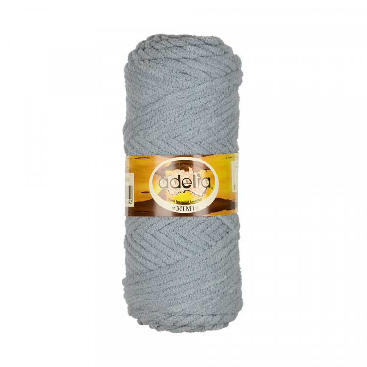 Пряжа ADELIA MIMI №03 серая 100% полиэстер, 5 шт х 100 гр, 80 м +/- 4 м