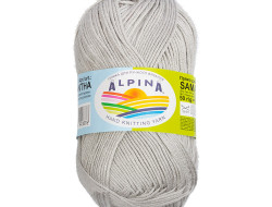 Пряжа ALPINA SAMANTHA №04 серебристая 75% вискоза, 25% полиэстер 10 шт х 50 гр, 160 м +/- 10 м