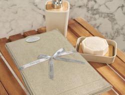 Набор кухонных полотенец махровых хлопковых KARVEN HM771 PETEK BORDUR DUZ bej 30х50 (6шт)