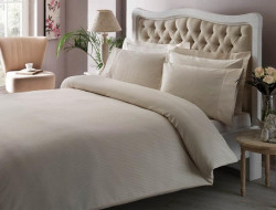 Постельное белье из люкс-сатина PREMIUM BASIC STRIPE кремовое евро