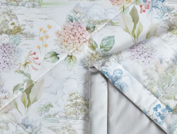 Постельное белье из египетского хлопка Premium с летним одеялом ASABELLA Акварель 50х70 (2шт) 1,5-спальное