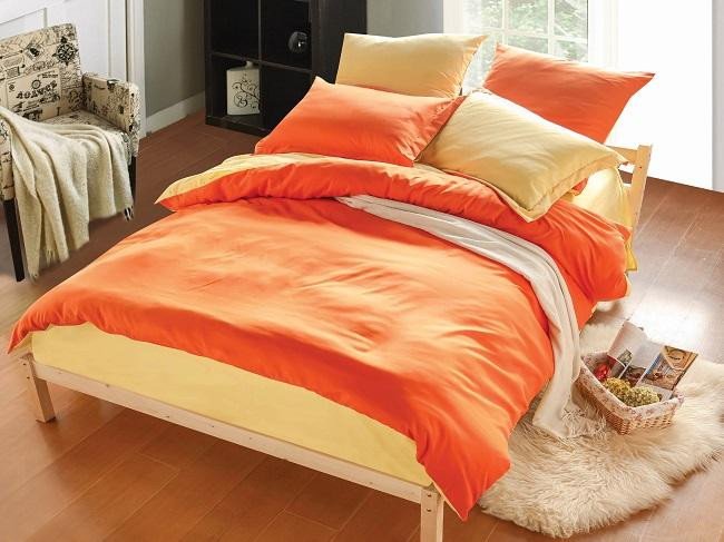 Постельное белье двухстороннее из полисатина ROSETE S-4 2-спальное