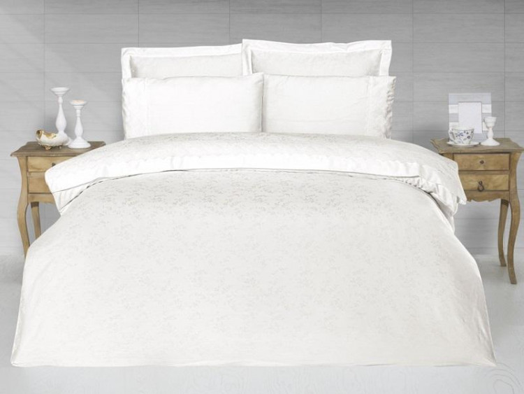 Постельное белье из жаккарда с кружевом KARVEN N166-J1-V1 50х70 (4шт)