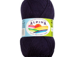 Пряжа ALPINA HOLLY №323 темно-синяя 100% мерсеризованный хлопок 10 шт х 50 гр, 200 м +/- 10 м