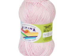 Пряжа ALPINA SATI №157 светло-розовая 100% мерсеризованный хлопок 10 шт х 50 гр, 170 м +/- 10 м