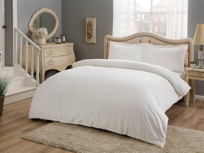 Постельное белье из сатина TAC HAPPY DAY BASIC серое евро