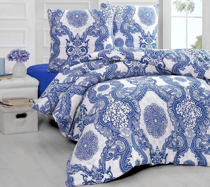 Постельное белье трикотажное с простыней на резинке KARNA LAMAR 1,5-спальное