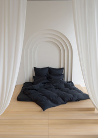 Постельное белье с простыней на резинке 160х200 GERMAN GRASS BLACK BRILLIANT GRASS 70х70 (2шт) семейное