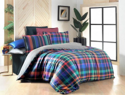 Постельное белье из сатина де люкс SAREV N140 MERLIN LACIVERT V1 50х70 (4шт) евро