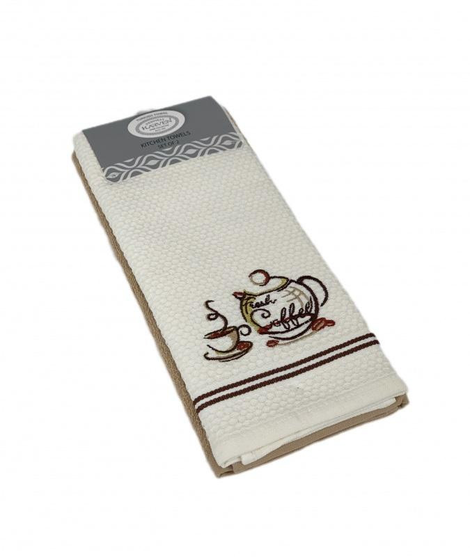 Набор кухонных полотенец хлопковых KARVEN HM770 ASKILI MUTFAK bej-krem V2 40х60 (2шт)