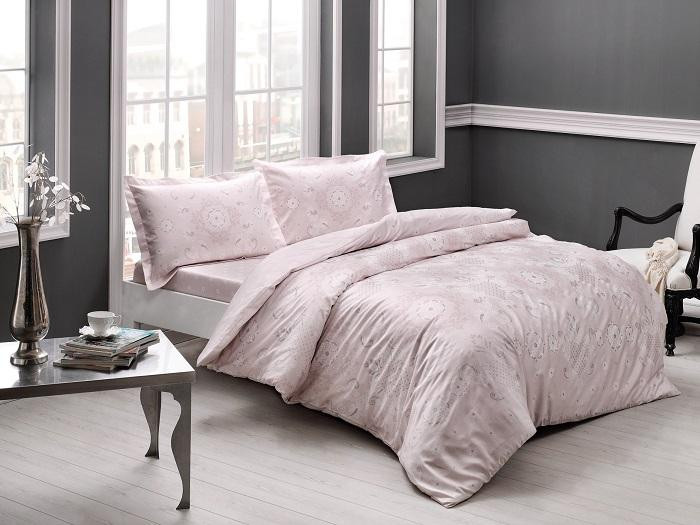 Постельное белье из сатина TAC HAPPY DAY LUCCA пудра евро