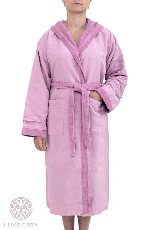 Халат банный женский из хлопка и льна DEVILLA 03578 SENSES фиалковый XS