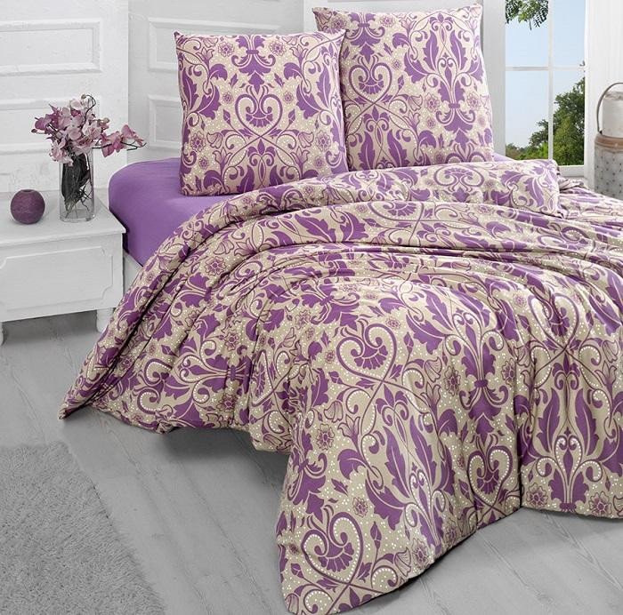 Постельное белье трикотажное с простыней на резинке KARNA SIENA 1,5-спальное