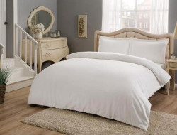 Постельное белье из сатина TAC BASIC белое евро