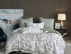 Постельное белье из египетского хлопка Premium ASABELLA Веточки весны 50х70 (1шт) и 70х70 (1шт) 1,5-спальное