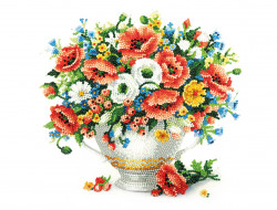 Кристальная (алмазная) мозаика ФРЕЯ ALPD-002 на подрамнике Маки и незабудки