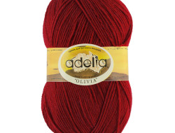 Пряжа ADELIA OLIVIA №17 бордовая 40% шерсть, 60% акрил, 5 шт х 100 гр, 250 м +/- 10 м
