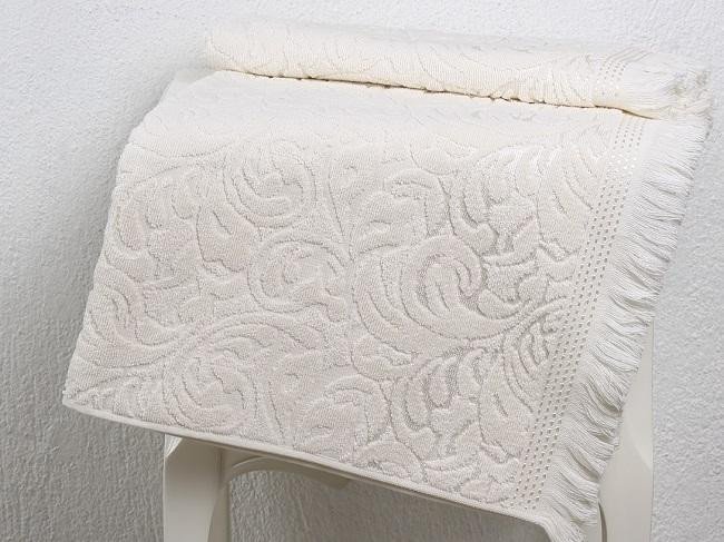 Полотенце жаккардовое KARNA ESRA кремовое 50х90