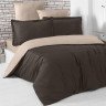 Постельное белье двухстороннее из сатина KARNA LOFT шоколадное-кофейное 1,5-спальное
