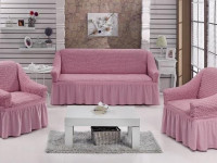 Набор чехлов на трехместный диван и два кресла BULSAN светло-розовый