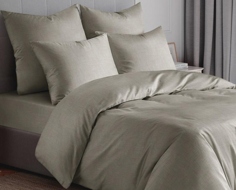 Простыня из хлопка, вискозы и льна SAILID NATURAL TOUCH LC-4-230х240 серо-бежевая 230х240