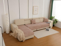 Набор накидок на диван из микрофибры TANGO SOFA светло-коричневый 90х160 (2шт)