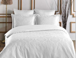 Постельное белье из хлопкового жаккарда KARVEN N301 DAMASK WHITE 50х70 (2шт), 70х70 (2шт) евро