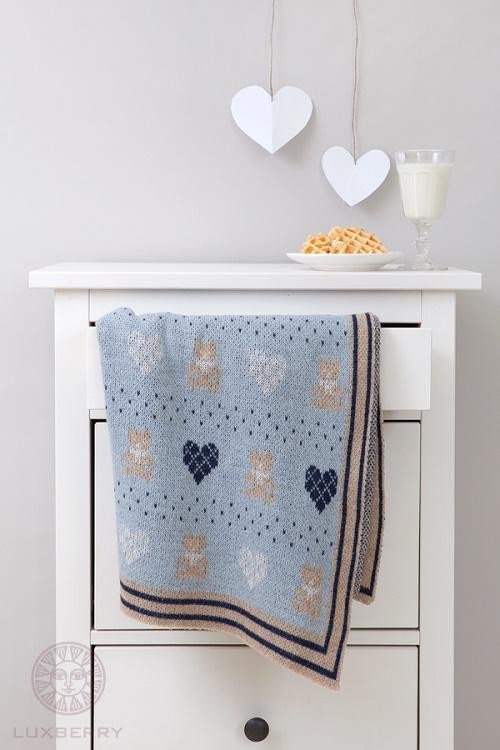 Плед LUXBERRY LUX BEAR голубой 100х150