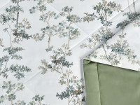 Постельное белье из египетского хлопка Premium с летним одеялом ASABELLA Веточки весны 50х70 (2шт) евро