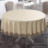 Скатерть жаккардовая с гипюром круглая KARNA KDK бежевая d160