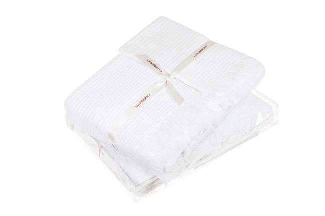 Комплект вафельных полотенец LUXBERRY MACARONI Stonewashed белый (2шт)