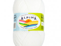 Пряжа ALPINA BABY SUPER SOFT №01 белая 50% хлопок, 50% бамбук 10 шт х 50 гр, 150 м +/- 10 м