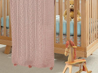 Плед детский из акрила KARVEN D035 V2 пудра 90х115