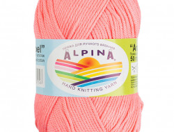Пряжа ALPINA ANABEL №014 персиковая 100% мерсеризованный хлопок 10 шт х 50 гр, 120 м +/- 6 м