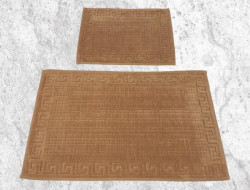 Набор ковриков для ванной хлопковый KARVEN KV419 GREK кофейный 50х60 (1шт), 60х100 (1шт)