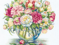 Набор для вышивания PANNA Золотая коллекция C-7063 РОСКОШНЫЕ ПИОНЫ 33х32