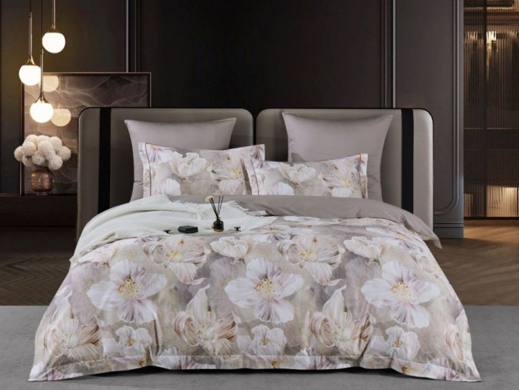 Постельное белье из египетского хлопка Premium ASABELLA Цветочный шарм 50х70 (2шт) и 70х70 (2шт) семейное