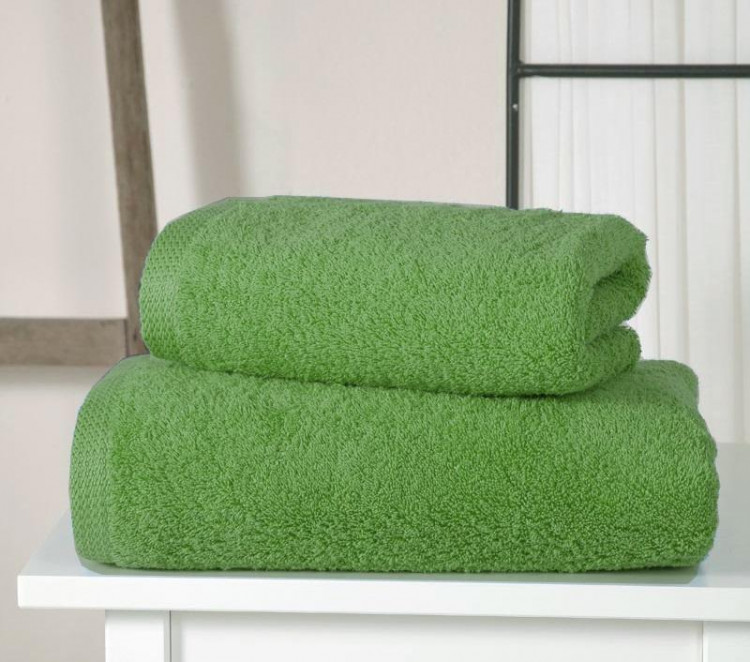 Полотенце хлопковое махровое плотное KARNA APOLLO зеленое 70х140