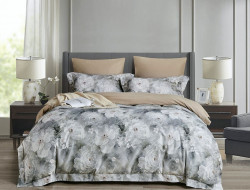 Постельное белье из фланели-люкс ASABELLA Шапки пионов 50х70 (2шт) и 70х70 (2шт) евро